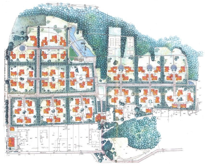 A plan of the distribution of houses as visualized by an architect